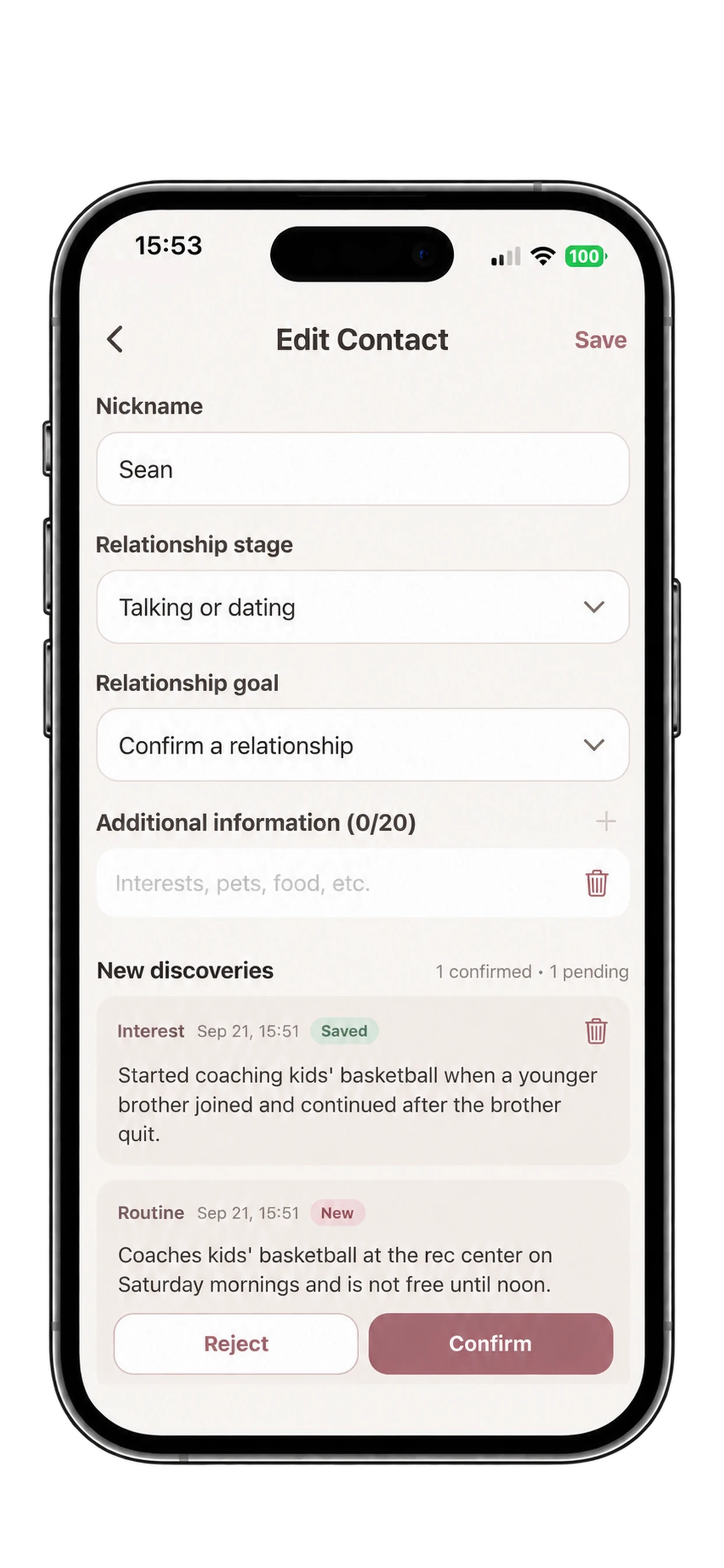 AmoraKey memory controls for managing saved relationship context